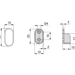 Kit tube de penderie 30x15 mm en acier