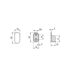 Kit tube de penderie 30x15 mm en acier