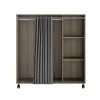 Kit-dressing sous-combles 1 colonne avec rideau Vector II décor chêne grisé H. 128 x L. 120 x P. 48 cm