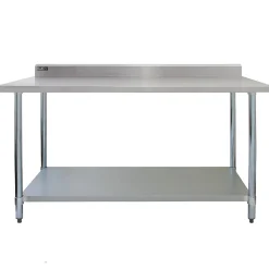 KuKoo Lot de Plan de Travail 150 cm en Inox & 2 Étagères Murales
