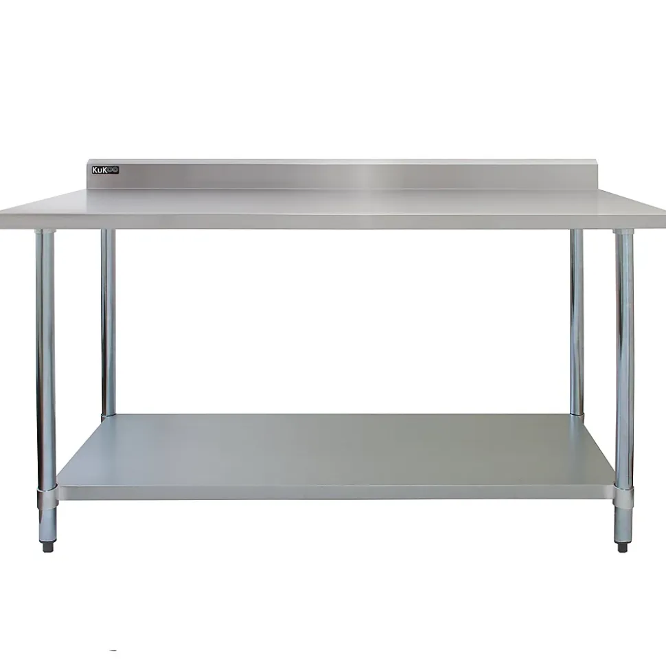 KuKoo Table de Travail en Inox - 180 x 60 x 90 cm