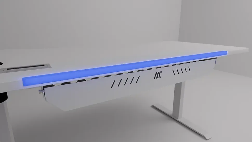 Le Bureau Connecté Pro - L Blanc 160x80 Pieds blanc