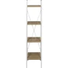 LIETA - Etagère Colonne à 4 Niveaux Bois et Métal Blanc