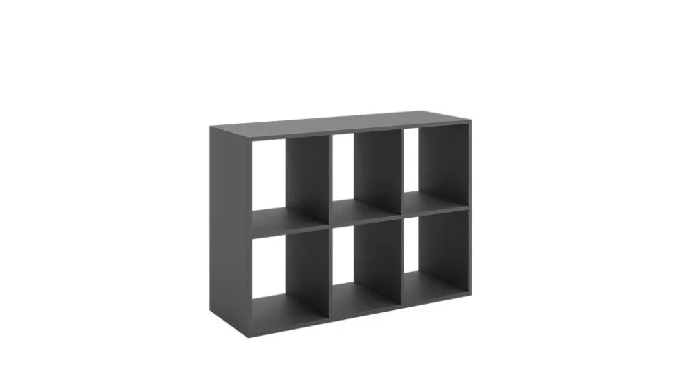 Loni bibliothèque 2x3 gris 1 pc gris 120 cm