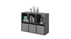 Loni bibliothèque 2x3 gris 1 pc gris 120 cm