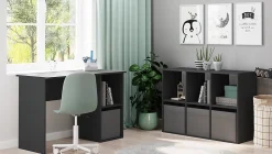 Loni bibliothèque 2x3 gris 1 pc gris 120 cm