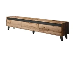 Lord - meuble TV - effet bois et noir - 185 cm - style industriel - Best Mobilier