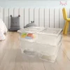 Lot 6 boîtes rangement plastique 39x28x13 cm transparentes empilables et solides