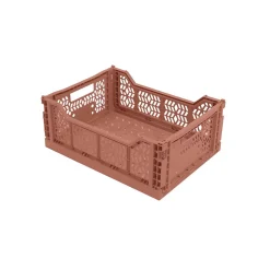 Lot 4 caisses de rangement pliables terracotta 40 x 30 x 15 cm