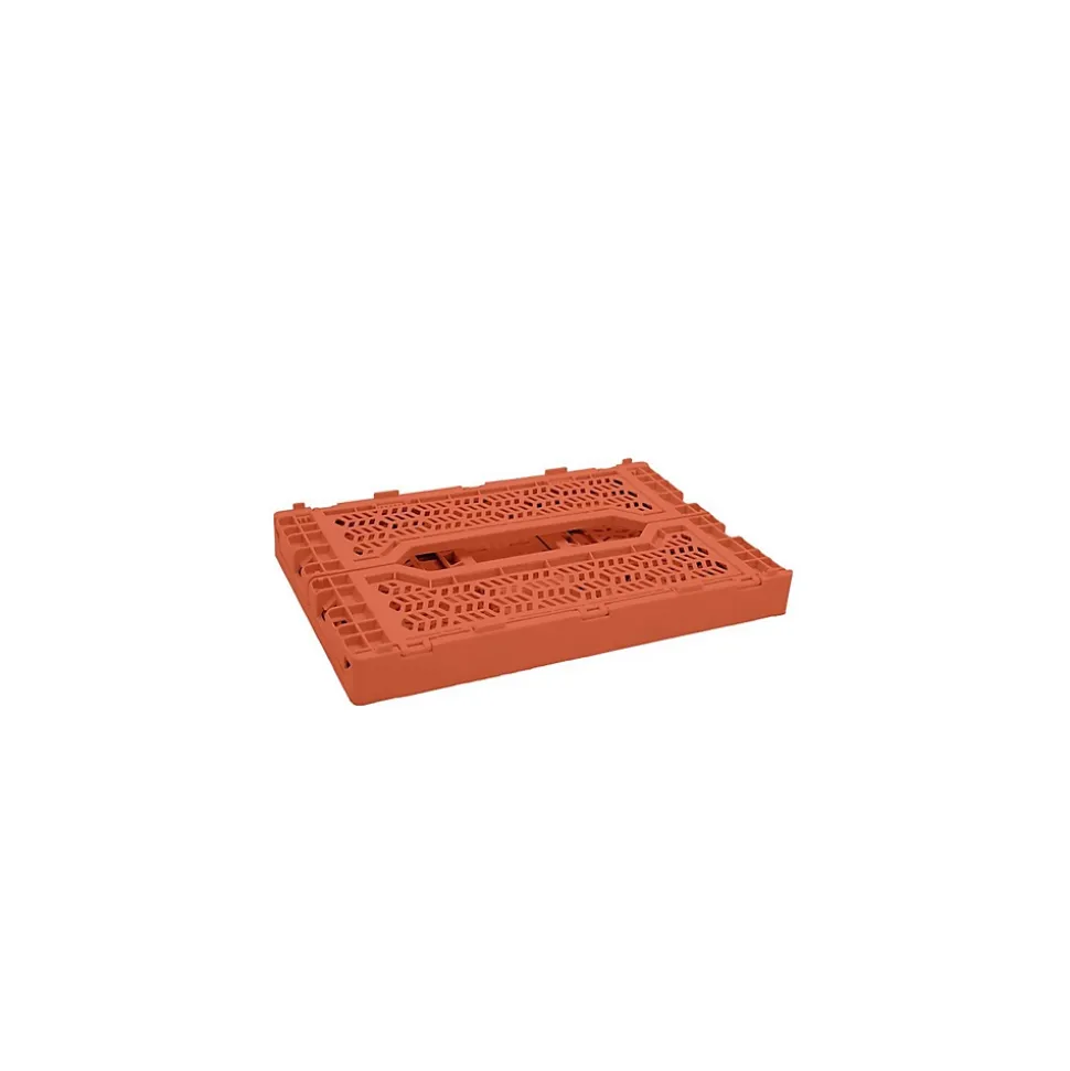 Lot 10 caisses de rangement pliablesorange 26,5 x 17 x 10,5 cm