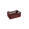 Lot 10 caisses de rangement pliables rouge 26,5 x 17 x 10,5 cm
