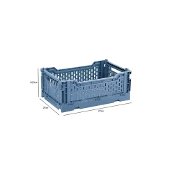 Lot 4 caisses de rangement pliables bleu et vert 27 x 17 x 10,5 cm