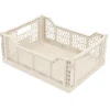 Lot 10 caisses de rangement pliables blanc 26,5 x 17 x 10,5 cm