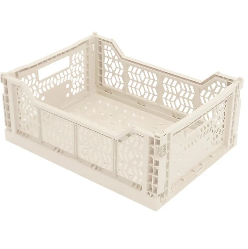 Lot 10 caisses de rangement pliables blanc 26,5 x 17 x 10,5 cm