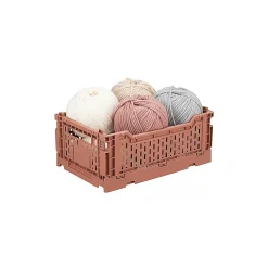 Lot 4 caisses de rangement pliables terracotta 27 x 17 x 10,5 cm