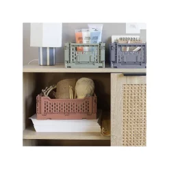 Lot 4 caisses de rangement pliables terracotta 27 x 17 x 10,5 cm