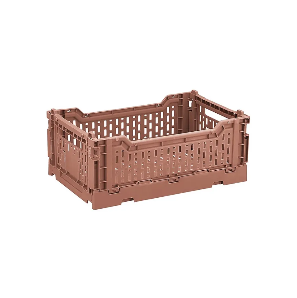 Lot 4 caisses de rangement pliables terracotta 27 x 17 x 10,5 cm