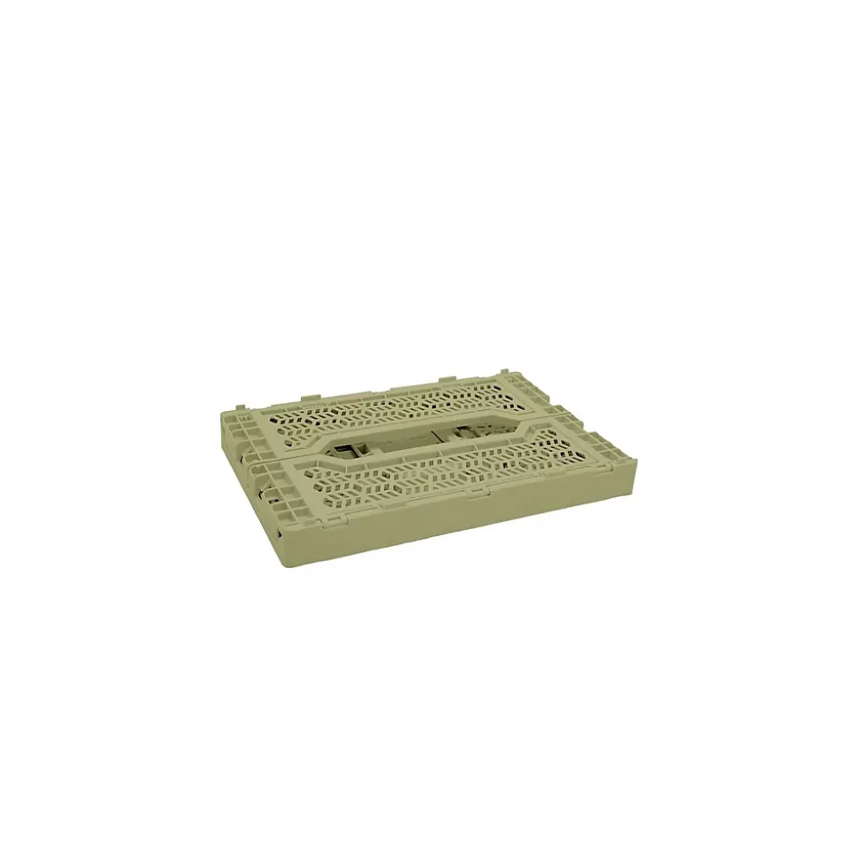 Lot 10 caisses de rangement pliables jaune 26,5 x 17 x 10,5 cm