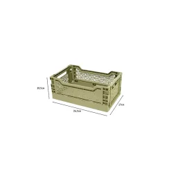 Lot 10 caisses de rangement pliables jaune 26,5 x 17 x 10,5 cm