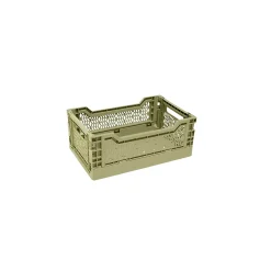 Lot 10 caisses de rangement pliables jaune 26,5 x 17 x 10,5 cm