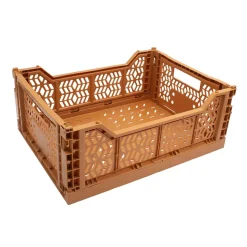 Lot 10 caisses de rangement pliables terracotta 40 x 30 x 15 cm
