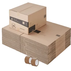 Lot 50 cartons déménagement hauteur modubale : variable - 50 x 40 x 20-30 cm - Poignées renforcées - 2 adhésifs offerts