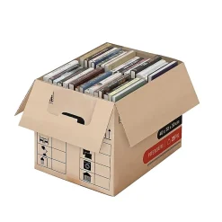 Lot 10 Cartons Déménagement Livres Premium - 40 X 30 X 30 Cm - Extrême Résistance 20 KG - Poignées Renforcées - 1 Adhésif Offert