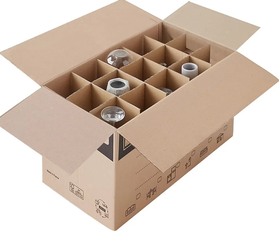 Lot 255 croisillons de calage avec carton - Pour verres et bouteilles -55 x 30 x 30 cm -Carton renforcé