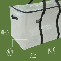 Lot 4 grands sacs déménagement transparent, rangement et transport ultra résistant - Réutilisable - Poignées solides - 100L