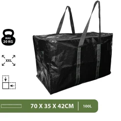 Lot 2 Grands Sacs Déménagement Recyclé - Rangement Et Transport Ultra Résistant - Réutilisable - Poignées Solides - 100L