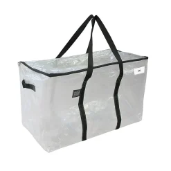 Lot 10 grands sacs déménagement transparent, rangement et transport ultra résistant - Réutilisable - Poignées solides - 100L
