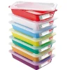 Lot de 7 Bacs plats témoins avec couvercle 3 litres HACCP