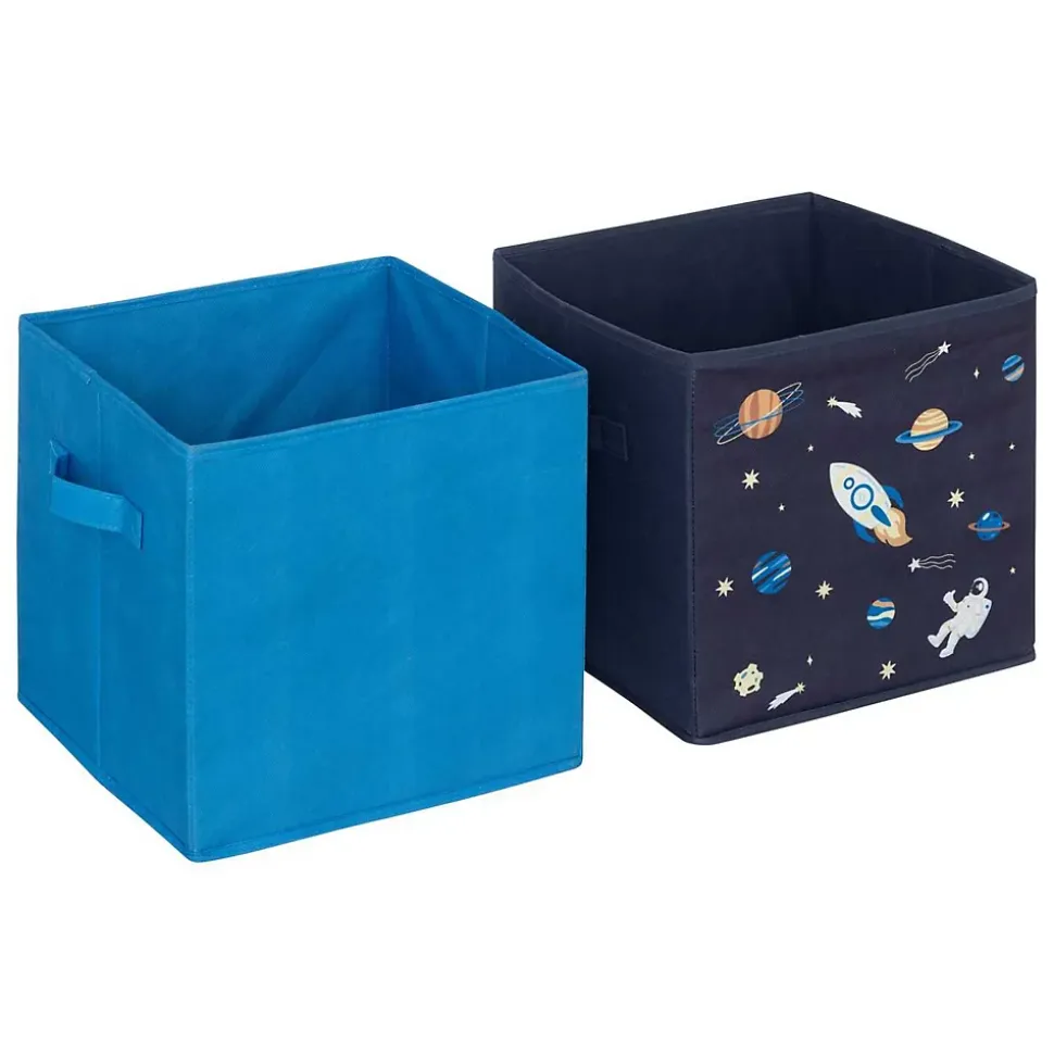 Lot de 2 boites de rangement Espace en tissu