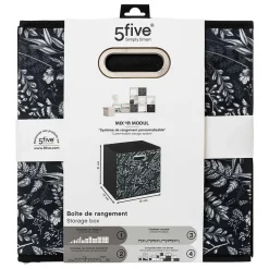 Lot de 6 boites de rangement en tissu Botanical