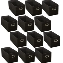 Lot de 12 Boites de rangement en tissu avec poignée