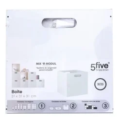 Lot de 2 Boîtes de rangement effet bois en MDF Mix n' modul