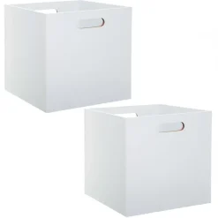 Lot de 2 Boîtes de rangement effet bois en MDF Mix n' modul