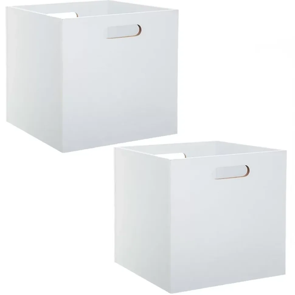 Lot de 2 Boîtes de rangement effet bois en MDF Mix n' modul