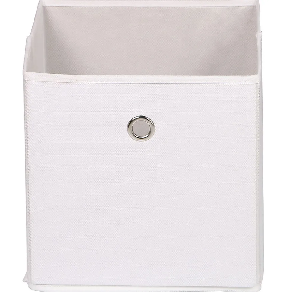 Lot de 2 boîtes de rangement ELA, en tissu blanc
