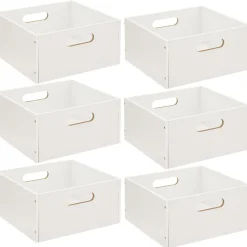 Lot de 6 Boîtes de rangement carrée en MDF