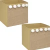 Lot de 2 Boîtes de rangement enfant avec 5 Pompons