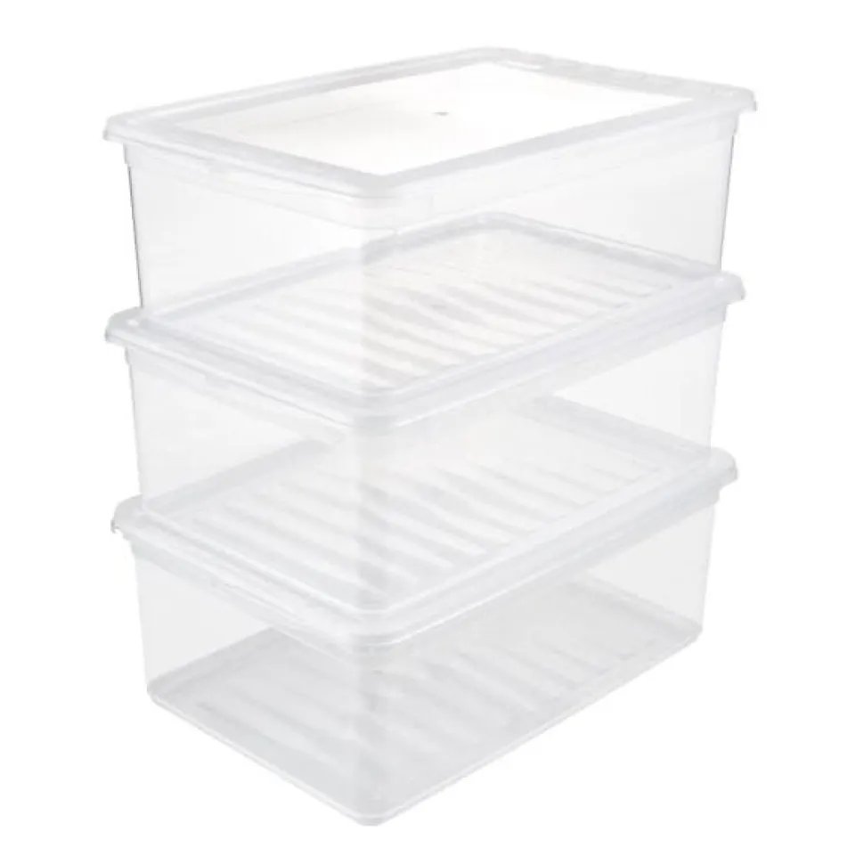 Lot de 3 boîtes de rangement Spécial Vêtements 11 litres
