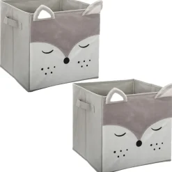 Lot de 2 Boîtes de rangement enfant design velours Douceur