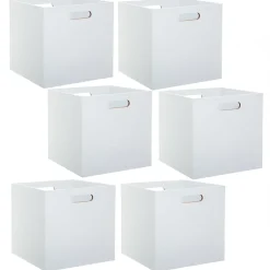 Lot de 6 Boîtes de rangement effet bois en MDF Mix n' modul
