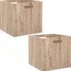 Lot de 2 Boîtes de rangement effet bois en MDF Mix n' modul