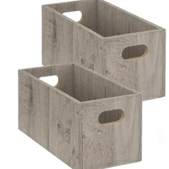 Lot de 2 Boîtes de rangement rectangulaire en MDF