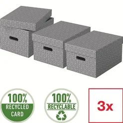 Lot de 3 boîtes en carton élégantes Home M - Gris