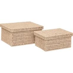 Lot de 2 boîtes range-documents Kord en papier tressé - Beige- 5five