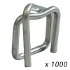 Lot de 1000 Boucles pour Feuillard de cerclage 13 mm - Qualité PRO TECPLAST BC - Boucles autobloquantes en acier galvanisé