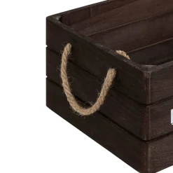 Lot de 3 cagettes bois Denys L23/29/35cm marron tonka - Atmosphera